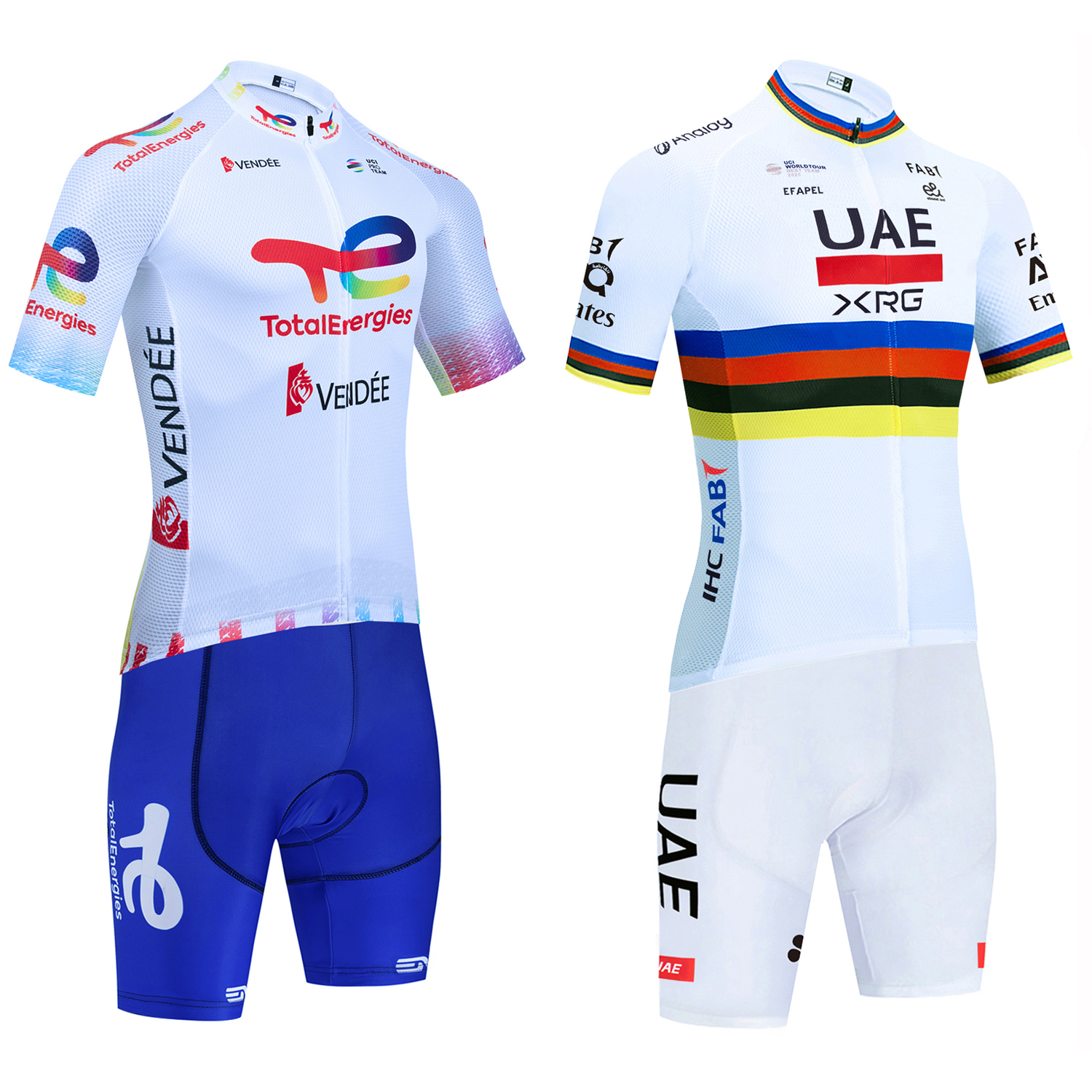 Cycling Commuter Shorts - New UAE Cycling Jersey White TOTAL