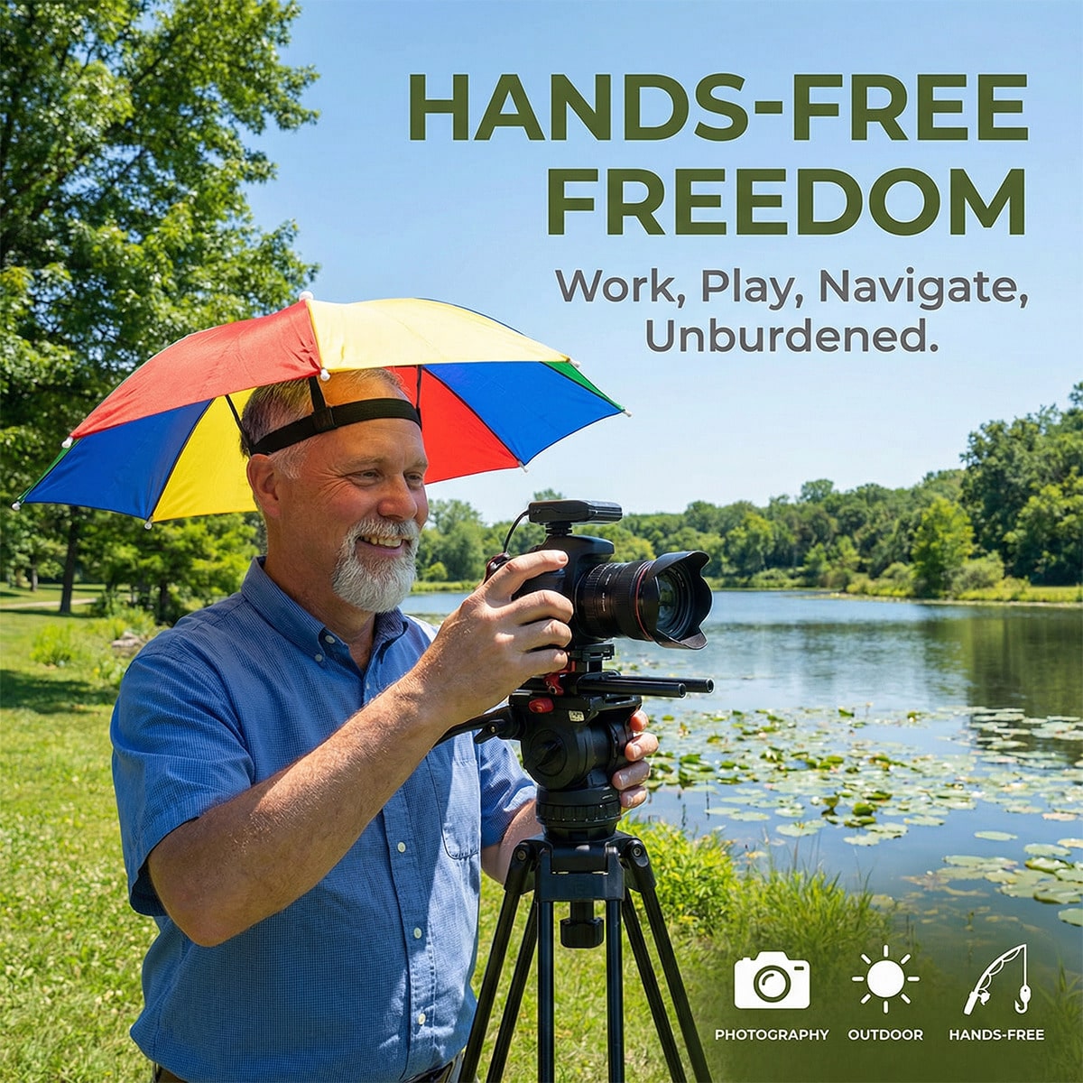 Hands Free Head Wear Umbrella  - Cycling Commute Rain incelemesi ve fiyatı