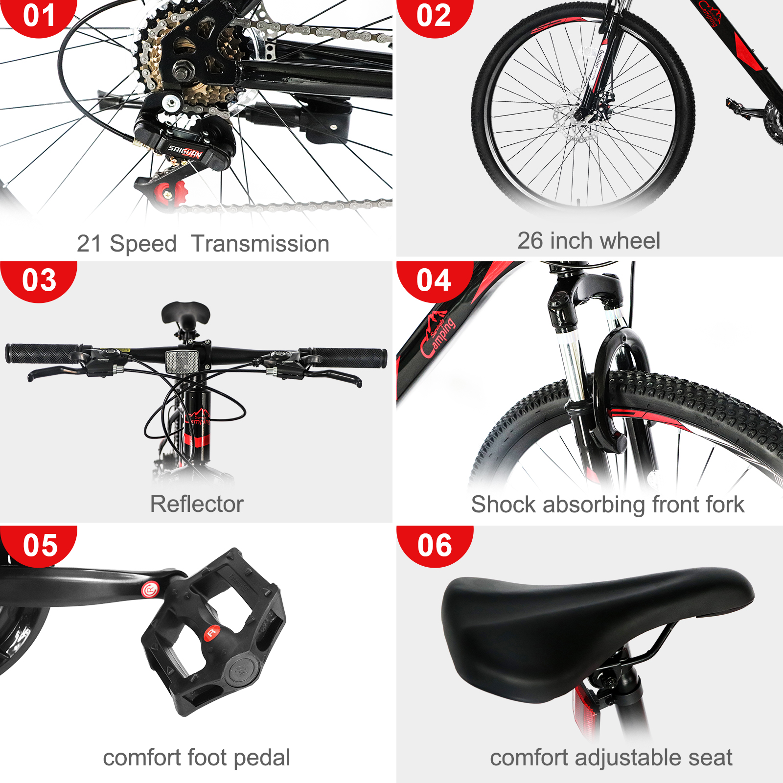 21 Speed Red Black Mountain Bi - Cycling Commute Speed incelemesi ve fiyatı