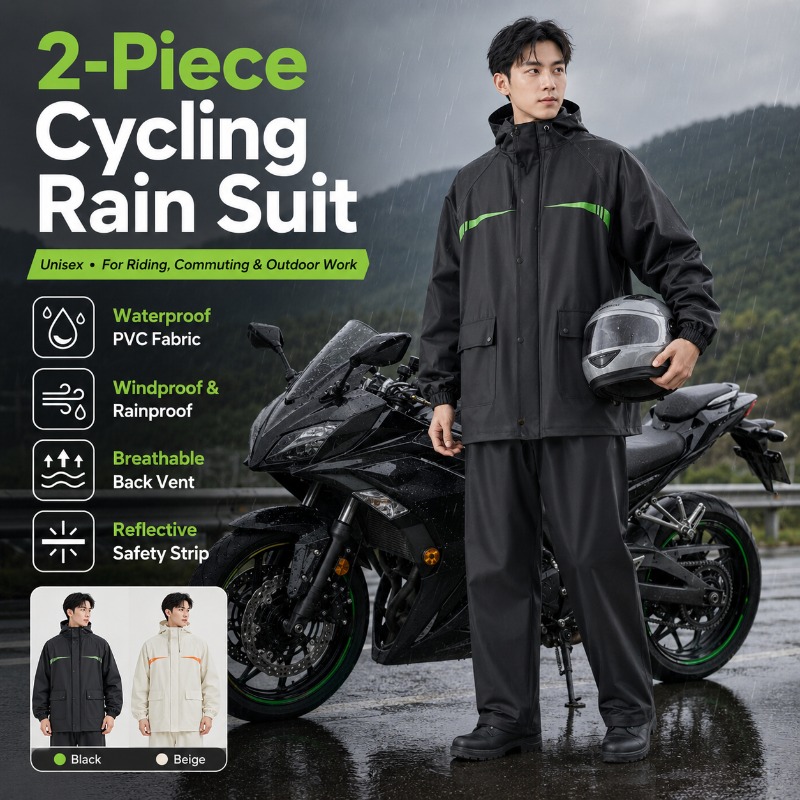Unisex 2-Piece Waterproof Cycl - Cycling Commute Rain incelemesi ve fiyatı